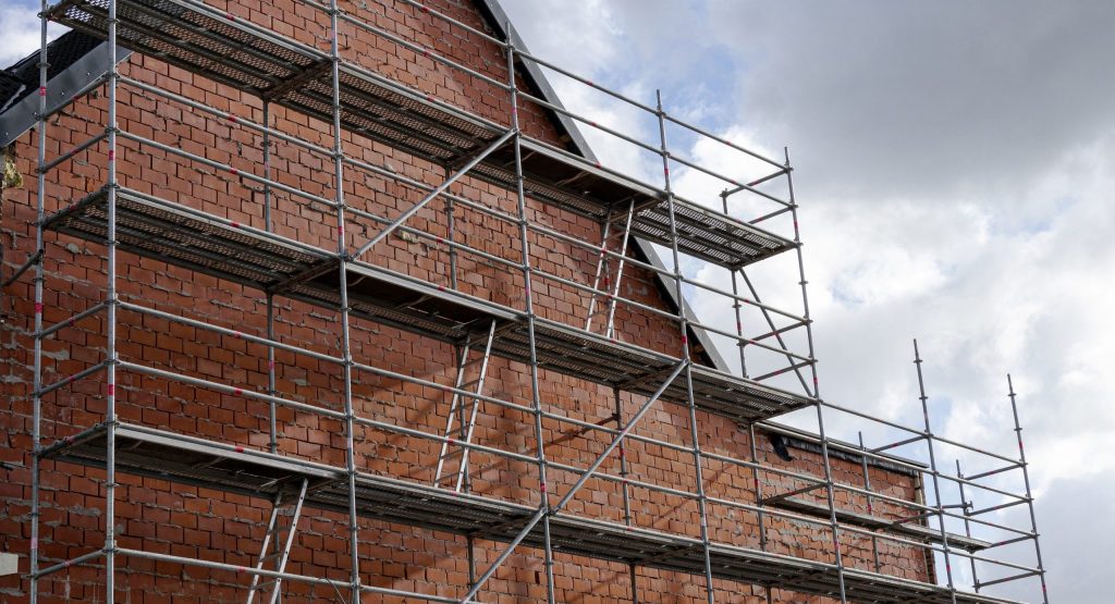 scaffolfing on property as part of roofline repairs